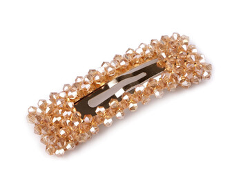 Sponka do vlasů pukačka s broušenými korálky - 1 ks - 8 zlatá sv.