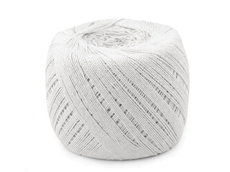 Bavlněná příze macrame Ø1,5-2 mm rozčesávací - 1 ks - 1 bílá přírodní