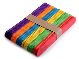 Dřevěné špachtle barevné 1,8x15 cm - 50 ks - mix