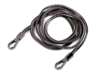 Řetízek na kabelky s karabinou délka 120 cm - 1 ks - 2 nikl černý
