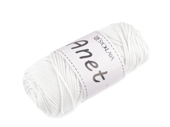 Pletací a háčkovací příze Anet macrame Ø2 mm 90 g - 1 ks - 1 bílá