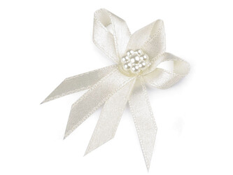 Svatební mašličky / voničky Handmade šíře 40 mm - 50 ks - 2 krémová nejsvět.