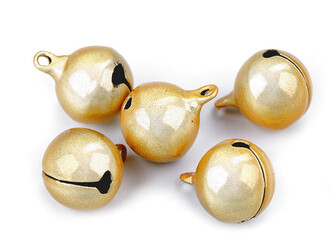 Rolničky Ø16 mm s vysokým leskem efekt kočičích očí - 30 ks - 2 zlatá sv.