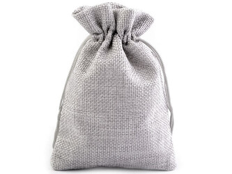 Dárkový pytlík 10x12 cm imitace juty - 50 ks - 4 šedá perlová