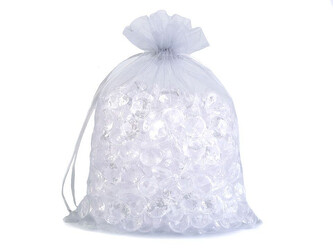 Dárkový pytlík 20x26 cm organza - 5 ks - 16 stříbrná