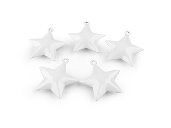 Rolničky stromeček, hvězda - 5 ks - 1 bílá hvězda