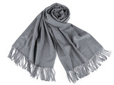 Šátek / šála typu pashmina s třásněmi 65x180 cm - 1 ks - 23 (04) šedá