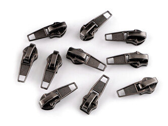 Jezdec ke spirálovým zipům No 7 - 10 ks - nikl černý