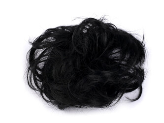 Gumička s vlasy - 1 ks - 4 černá