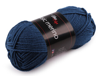 Pletací příze Classic Merino 50 g - 1 ks - 14 (61277) modrá safírová