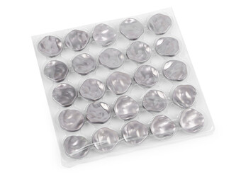 Kovový knoflík mačkaný vzhled velikost 42" - 25 ks - 1 nikl tm.