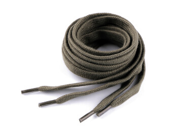Bavlněné tkaničky do bot / tenisek / mikin délka 130 cm - 10 ks - 7 (6702) zelená khaki