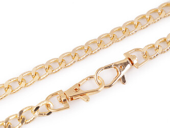 Řetízek na kabelky s reliéfem, s karabinou, délka 120 cm - 1 ks - 3 zlatá klasik