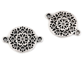 Filigránový dekorační našívací motýl, mandala, srdce, strom života - 20 ks - 5 platina mandala