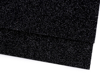 Pěnová guma Moosgummi s glitry 20x30 cm - 10 ks - 19 černá