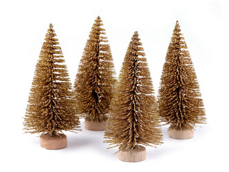 Dekorace stromeček - 1 ks - 1 zlatá
