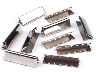 Kovová koncovka na plochou šňůru šíře 40 mm - 50 ks - 1 nikl