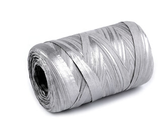 Lýko rafie k pletení tašek metalické, šíře 5-8 mm - 1 ks - 1 stříbrná