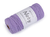 Bavlněná pletací příze macrame Naty Ø3 mm rozčesávací - 1 ks - 9 fialová lila