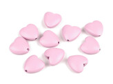 Dřevěné korálky srdce Ø20 mm - 10 ks - 1 růžová dětská