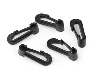 Plastová karabina průvlek 5 mm - 100 ks - černá