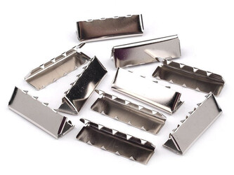 Kovová koncovka na plochou šňůru šíře 30 mm - 100 ks - 1 nikl