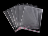 PP sáček s lepicí klopou 13x14,5 cm - 100 ks - transparent