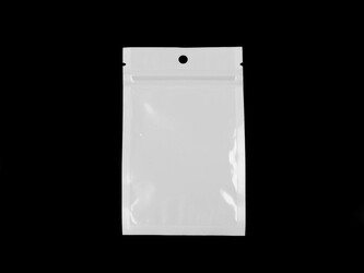 Uzavíratelný sáček se závěsem 8x13 cm - 100 ks - bílá transparent