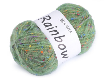Pletací příze mohérová Rainbow 100 g - 1 ks - 5 (01-9) zelená sv.