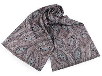 Šátek / šála mramorovaná, hřejivá 70x185 cm - 1 ks - 1 béžová