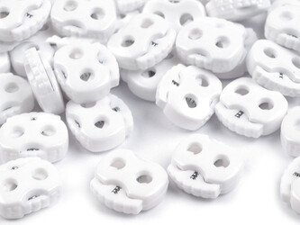 Brzdičky s dvěmi dírkami 15x15 mm malé - 200 ks - 2 (101) bílá