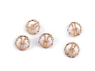 Kovový knoflík velikost 24"; 32"; 38" - 5 ks - 7 (24") růžové zlato