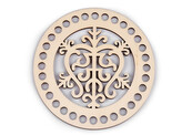 Víko na pletení / háčkování mandala Ø15 cm - 1 ks - 2 přírodní sv.