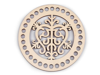 Víko na pletení / háčkování mandala Ø15 cm - 1 ks - 2 přírodní sv.