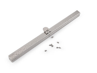 Rámeček na výrobu kabelky s ornamentem 19 cm vkládací - 1 ks - nikl