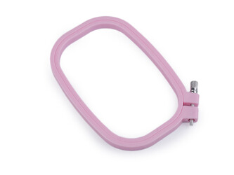 Vyšívací rámeček plastový - 1 ks - 1 růžová sv.