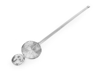 Dekorační úvaz / kovová spona na závěs - 1 ks - nikl