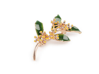 Brož větvička - 1 ks - 2 zelená tmavá