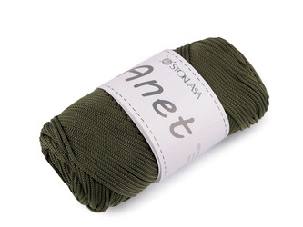 Pletací a háčkovací příze Anet macrame Ø2 mm 90 g - 1 ks - 11 zelená khaki