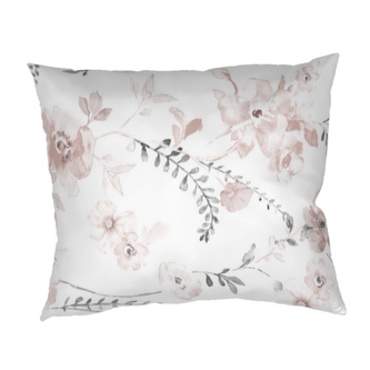 Dadka Povlak na polštář krep Kvítí pudrové na bílém 50x70 cm
