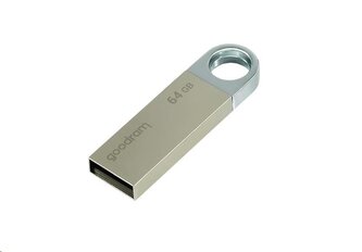 Goodram USB flash disk, USB 2.0, 64GB, UUN2, UUN2, silver, UUN2-0640S0R11
