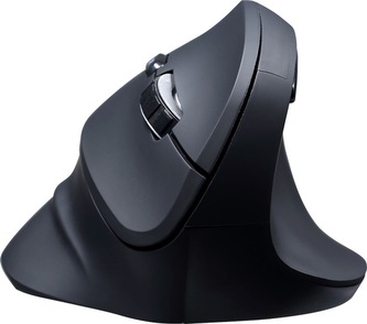 Myš bezdrátová, Powerton SHARK, černá, optická, 1600DPI