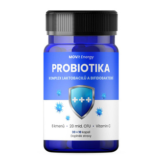 MOVit Probiotika - komplex laktobacilů a bifidobakterií 30 + 10 cps.