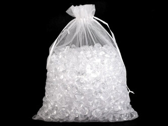 Dárkový pytlík 21x29 cm organza - 50 ks - 7 bílá