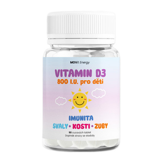MOVit vitamin D3 800 I.U. pro děti, 90tbl.