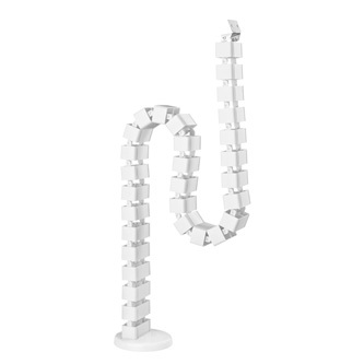 Organizér kabelů, husí krk, bílý, 1.3mm, pro výškově nastavitelné stoly, Powerton