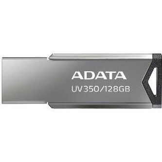 ADATA Flash Disk 128GB UV350, USB 3.2 Dash Drive, tmavě stříbrná textura kov