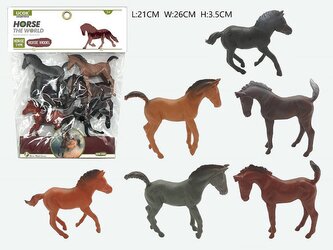 Sada 6 koní 10cm; 26x21x3,5cm,,