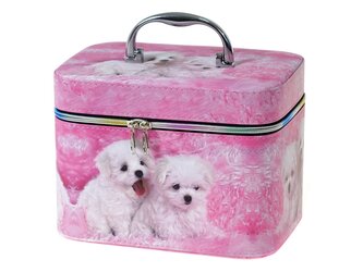 Kosmetický kufřík vel. L, kufr se zrcátkem, na zip, 23x17x15cm,