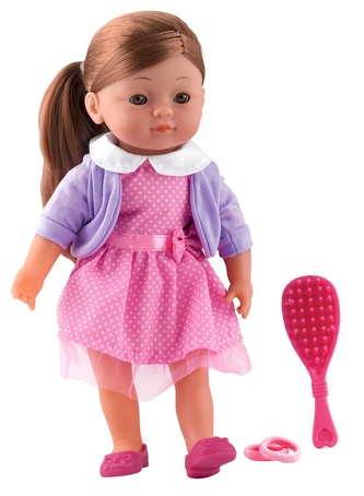 Dolls World Módní panenka Elizabeth brunetka s doplňky 36 cm
